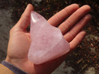 Polished Pink Rose Quartz Flame Sculptures x 6 From Madagascar - Toprock Gemstones and Minerals 