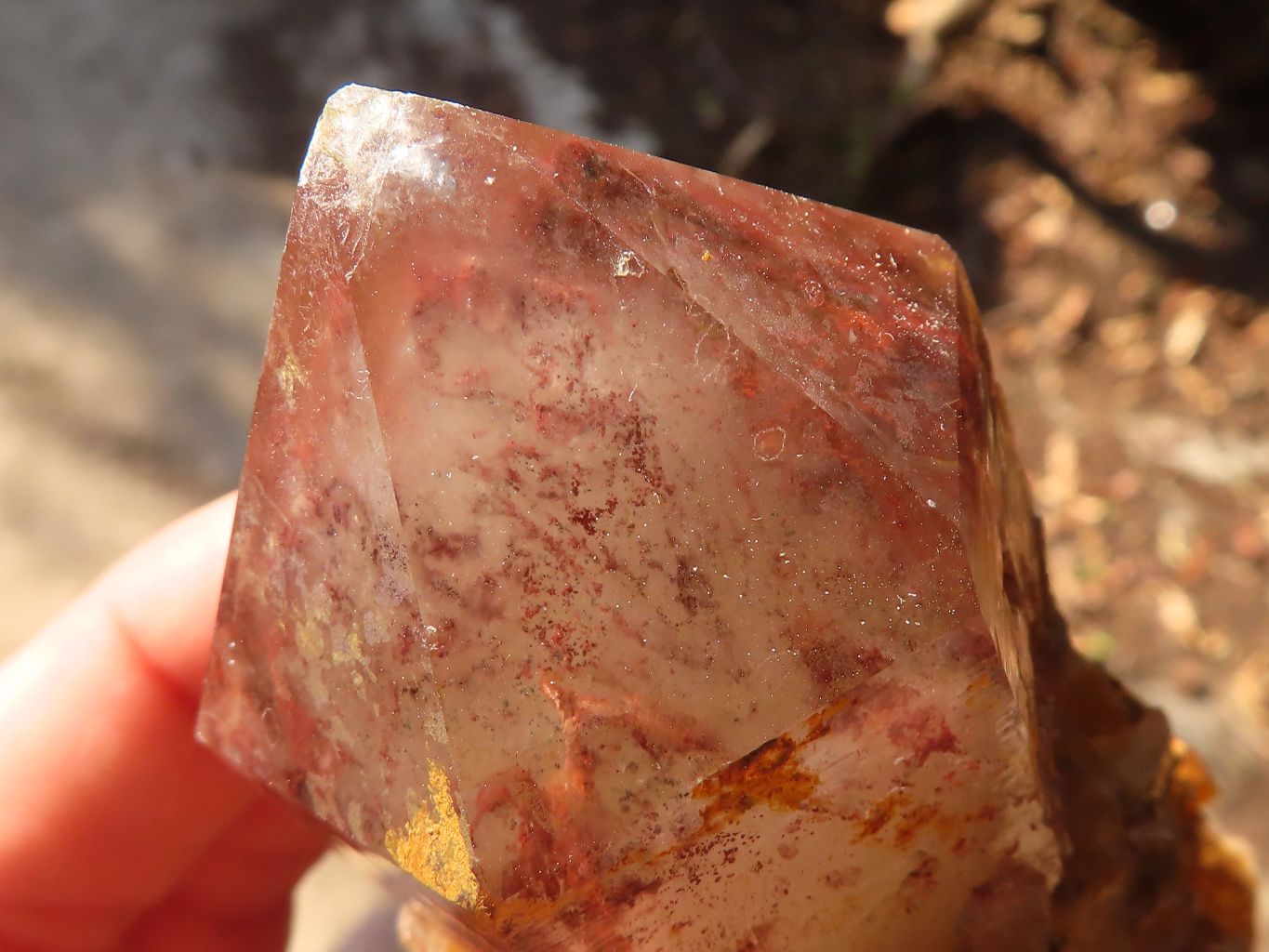 Natural Red Hematoid  Phantom Quartz Specimens x 6 From Karoi, Zimbabwe - Toprock Gemstones and Minerals 