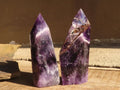 Polished  Dream Amethyst Standing Points x 2 From Madagascar - Toprock Gemstones and Minerals 