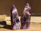 Polished  Dream Amethyst Standing Points x 2 From Madagascar - Toprock Gemstones and Minerals 