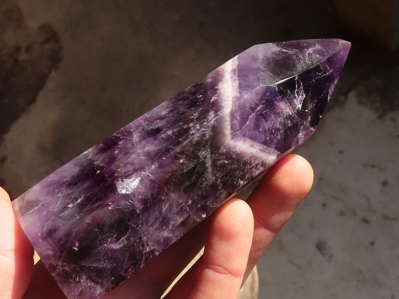 Polished  Dream Amethyst Standing Points x 2 From Madagascar - Toprock Gemstones and Minerals 