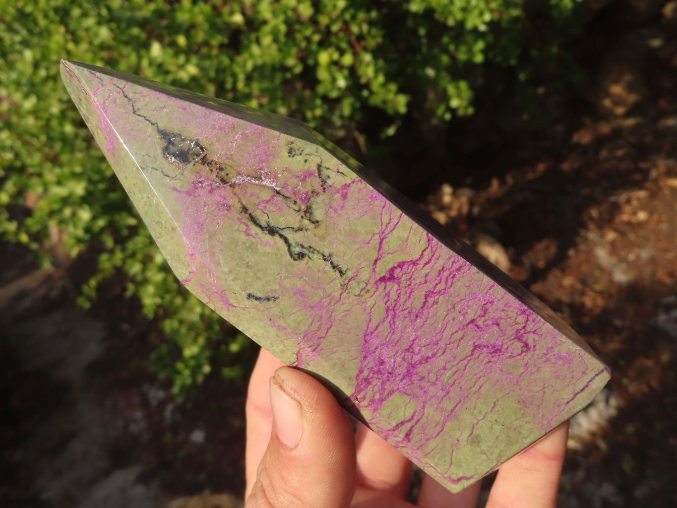 Polished Stichtite & Serpentine Points x 2 From Barberton, South Africa - Toprock Gemstones and Minerals 