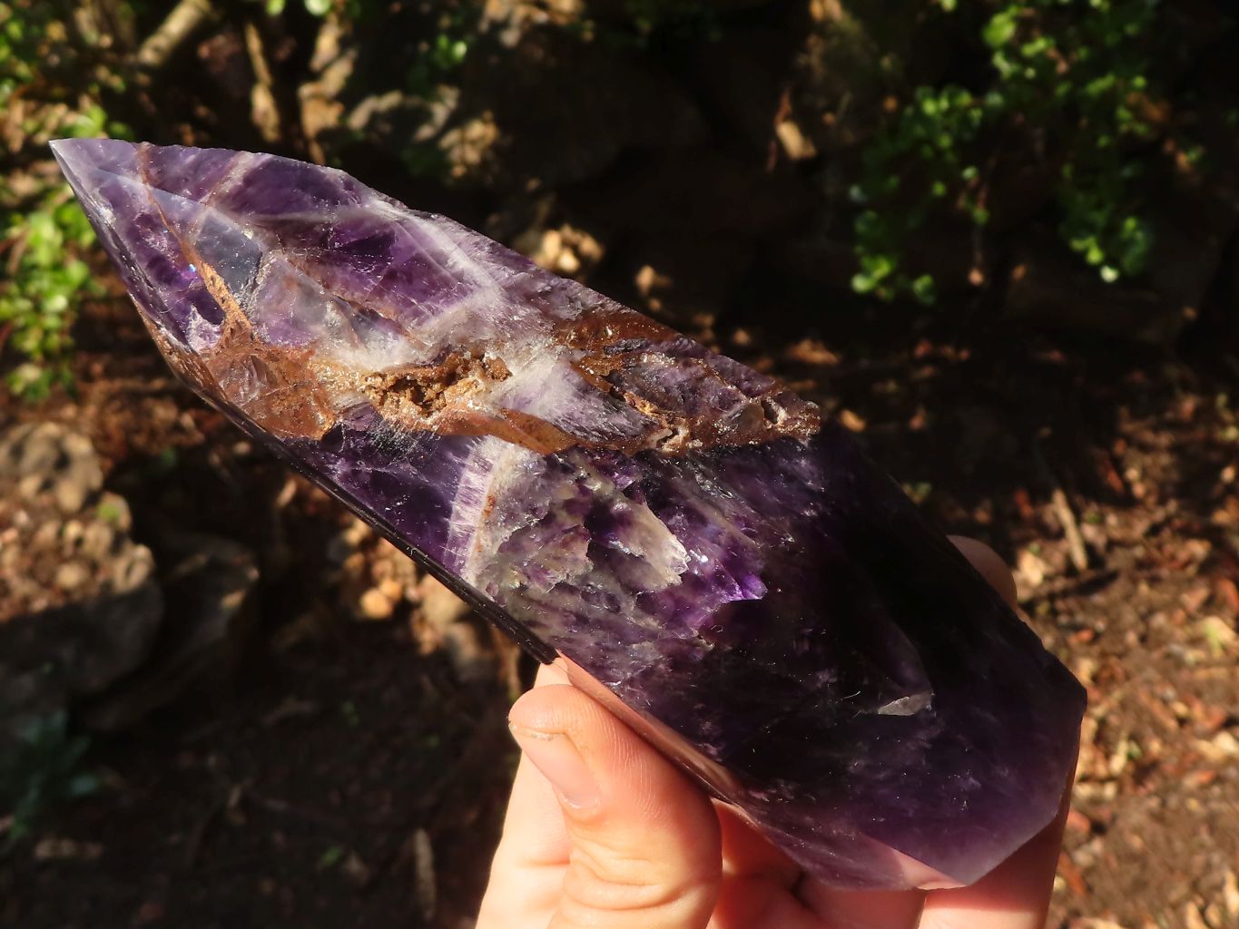 Polished  Dream Amethyst Standing Points x 2 From Madagascar - Toprock Gemstones and Minerals 