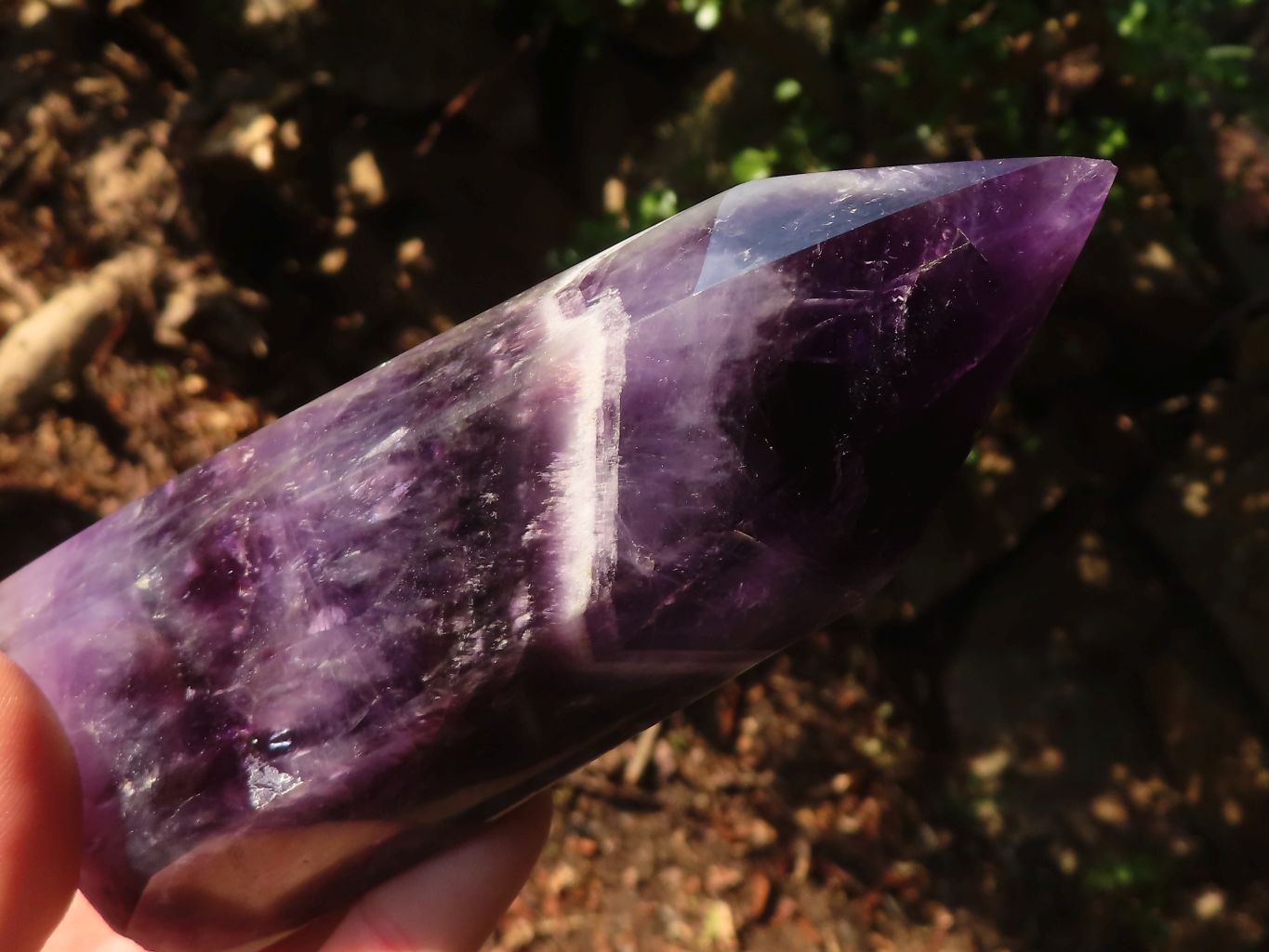 Polished  Dream Amethyst Standing Points x 2 From Madagascar - Toprock Gemstones and Minerals 