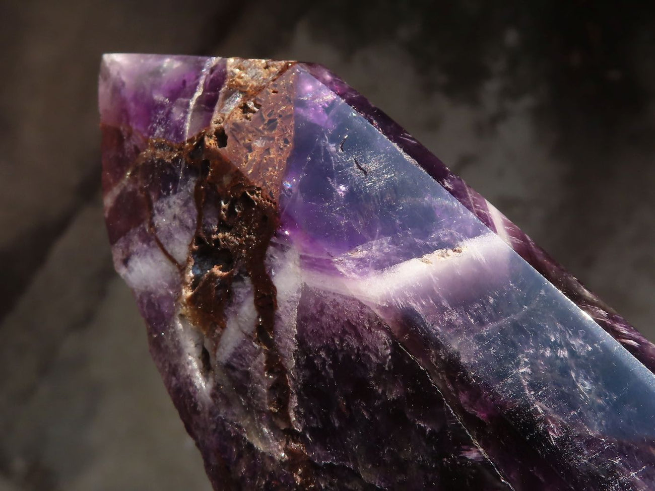 Polished Dream Amethyst Standing Points x 2 From Madagascar