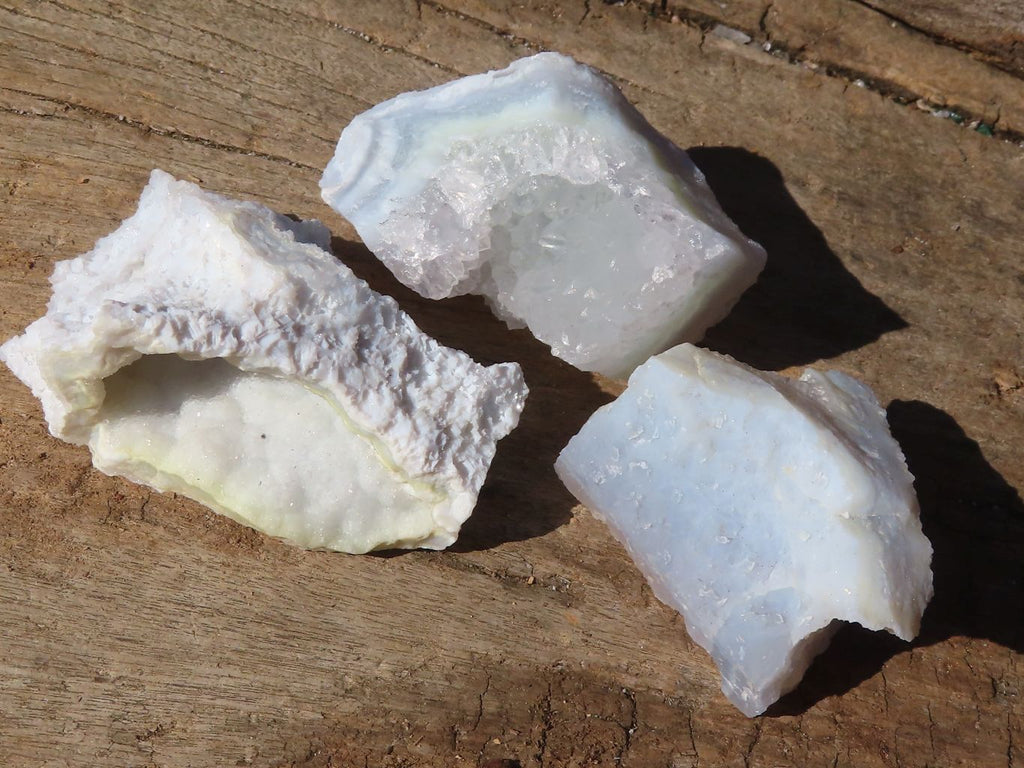Natural Etched Blue Chalcedony Specimens x 35 From Nsanje, Malawi - Toprock Gemstones and Minerals 