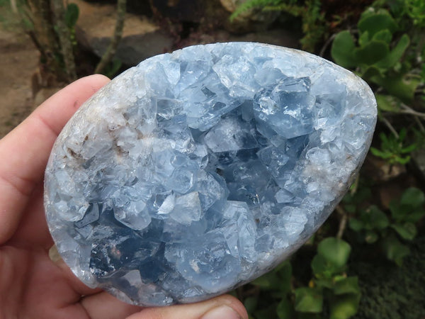 Polished Blue Celestite Egg Geodes  x 2 From Sakoany, Madagascar - TopRock