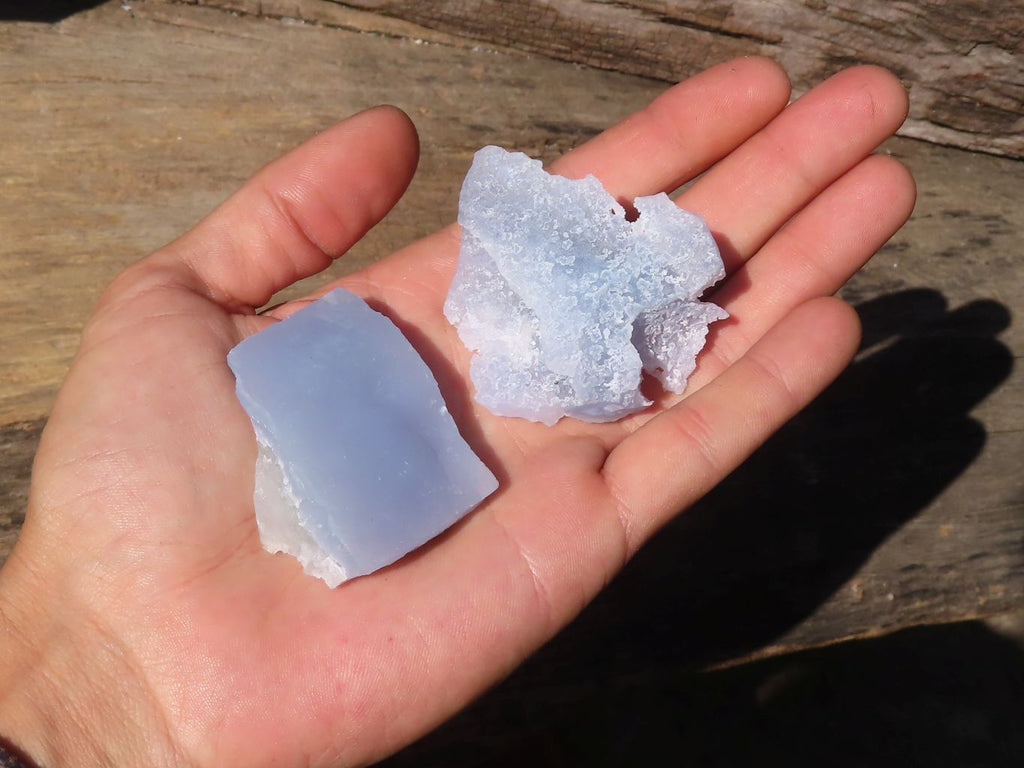 Natural Etched Blue Chalcedony Specimens x 35 From Nsanje, Malawi - Toprock Gemstones and Minerals 