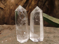 Polished Semi Optic Quartz Crystal Points x 12 From Madagascar - TopRock