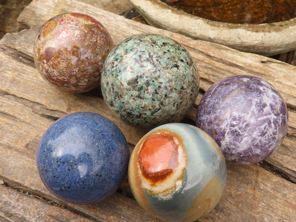 Polished Lovely Mixed Selection Of Spheres  x 5 From Southern Africa