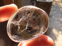 Polished Clear Rock Crystal Galet / Palm Stones x 13 From Madagascar - Toprock Gemstones and Minerals 