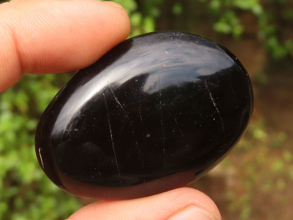 Polished Schorl Black Tourmaline Palm Stones  x 37 From Madagascar