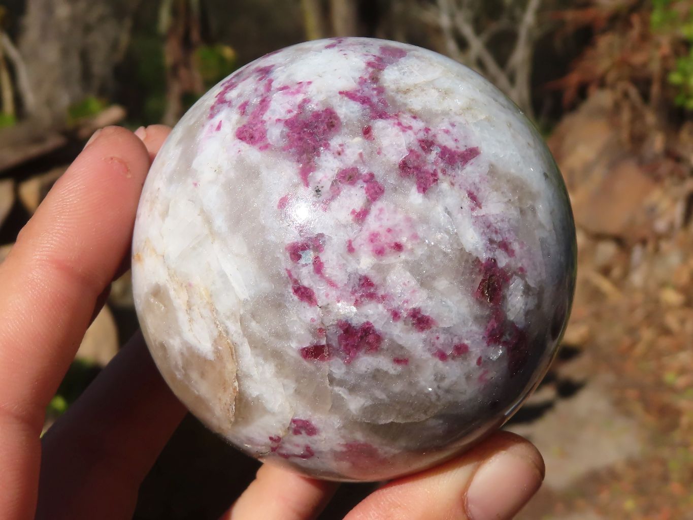 Polished Rubellite Pink Tourmaline Matrix Spheres x 2 From Madagascar - Toprock Gemstones and Minerals 
