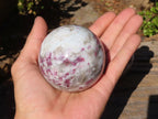 Polished Rubellite Pink Tourmaline Matrix Spheres x 2 From Madagascar - Toprock Gemstones and Minerals 