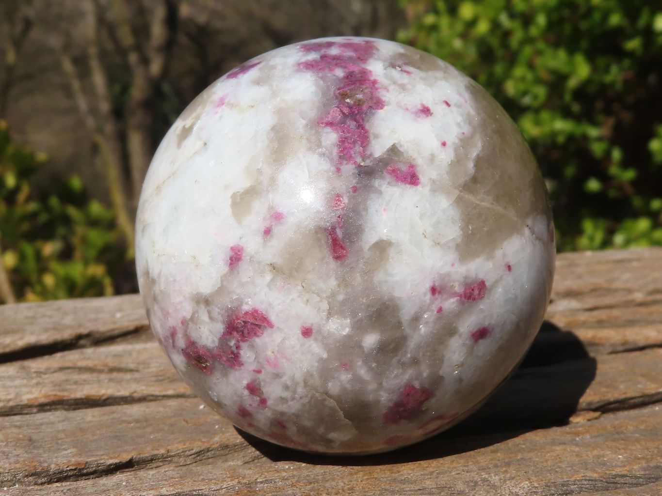 Polished Rubellite Pink Tourmaline Matrix Spheres x 2 From Madagascar - Toprock Gemstones and Minerals 
