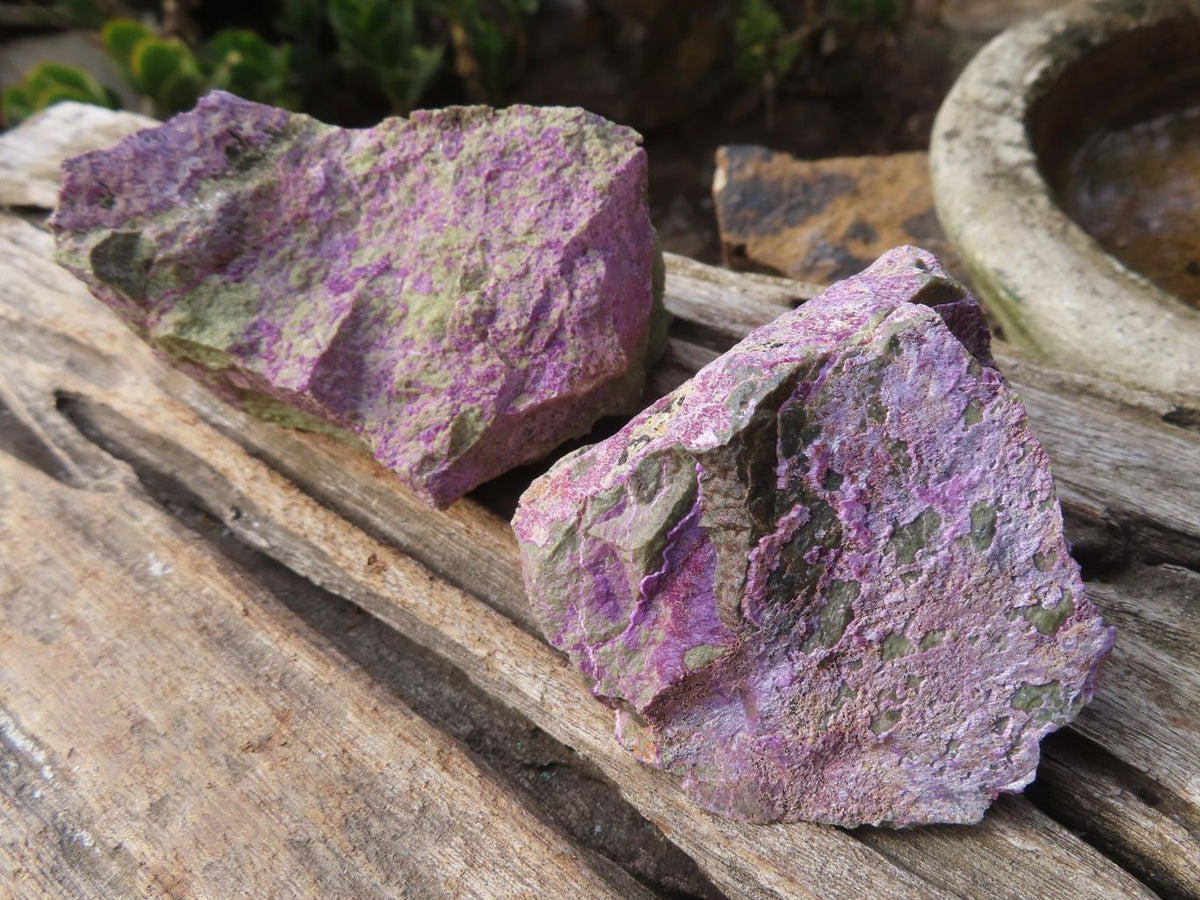 Natural Rough Stichtite & Serpentine Specimens x 12 From Barberton, South Africa - Toprock Gemstones and Minerals 