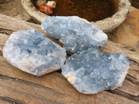 Natural Blue Celestite Crystal Specimens  x 3 From Sakoany, Madagascar - Toprock Gemstones and Minerals 