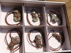 Polished  Copper Wire Wrapped Soapstone Eagle Pendants x 6 From Zimbabwe - Toprock Gemstones and Minerals 