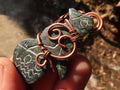 Polished  Copper Wire Wrapped Soapstone Eagle Pendants x 6 From Zimbabwe - Toprock Gemstones and Minerals 