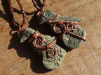 Polished  Copper Wire Wrapped Soapstone Eagle Pendants x 6 From Zimbabwe - Toprock Gemstones and Minerals 