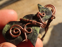 Polished  Copper Wire Wrapped Soapstone Eagle Pendants x 6 From Zimbabwe - Toprock Gemstones and Minerals 