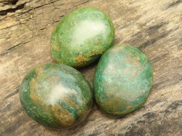 Polished Large Green Verdite Palm Stones  x 12 From Zimbabwe - TopRock