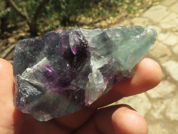 Natural Highly Selected Watermelon Fluorite Cobbed Pieces  x 24 From Uis, Namibia
