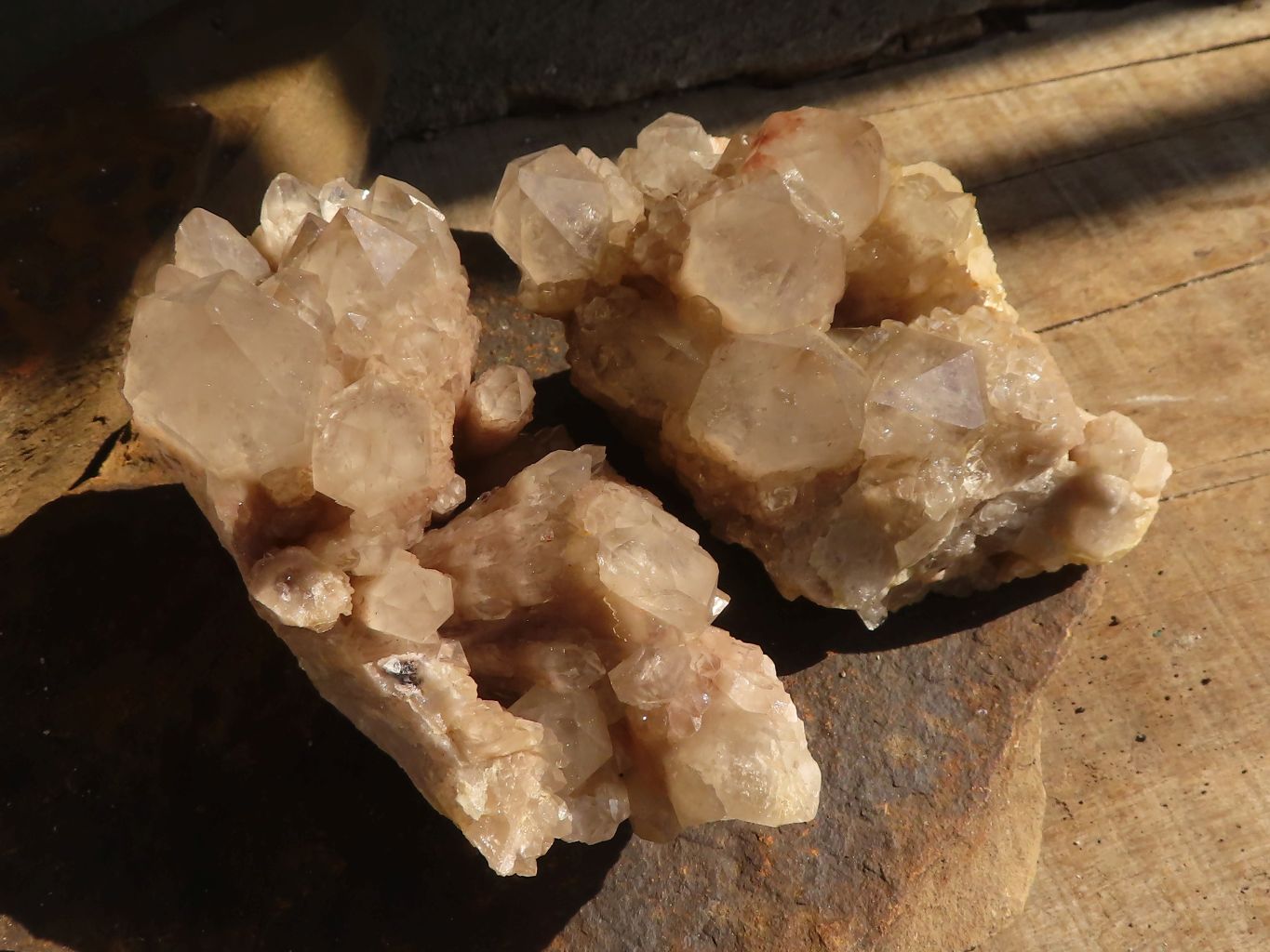 Natural Cascading Smokey Quartz Clusters x 2 From Luena, Congo - Toprock Gemstones and Minerals 