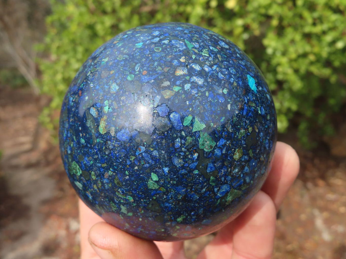Polished Conglomerate Chrysocolla Spheres  x 2 From Congo - Toprock Gemstones and Minerals 
