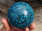 Polished Conglomerate Chrysocolla Spheres  x 2 From Congo - Toprock Gemstones and Minerals 