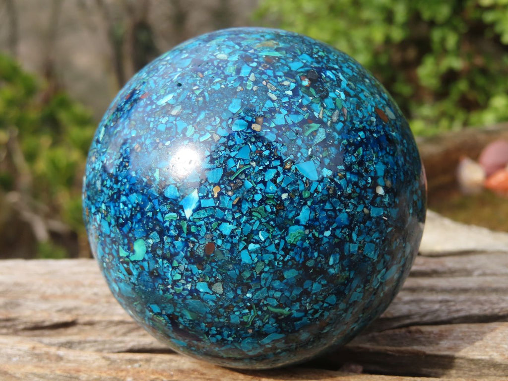 Polished Conglomerate Chrysocolla Spheres  x 2 From Congo - Toprock Gemstones and Minerals 