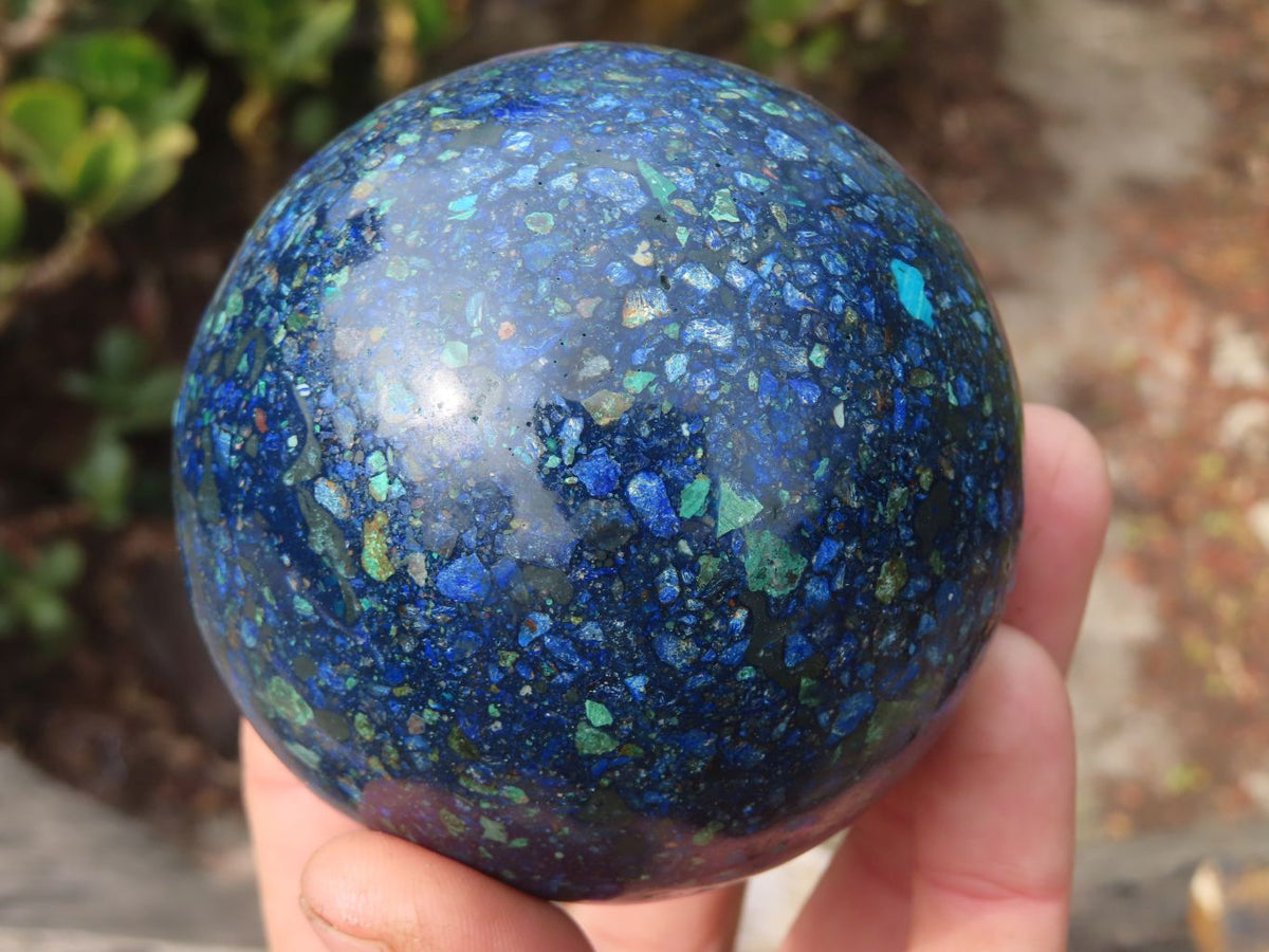 Polished Conglomerate Chrysocolla Spheres  x 2 From Congo - Toprock Gemstones and Minerals 
