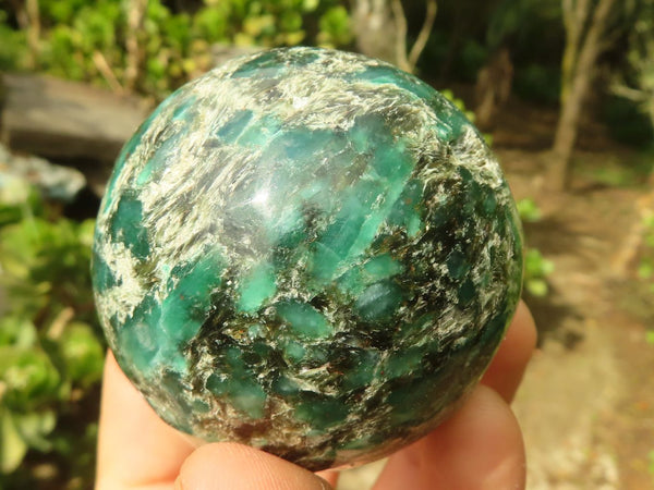Polished Rare Emerald In Matrix Spheres  x 4 From Sandawana, Zimbabwe