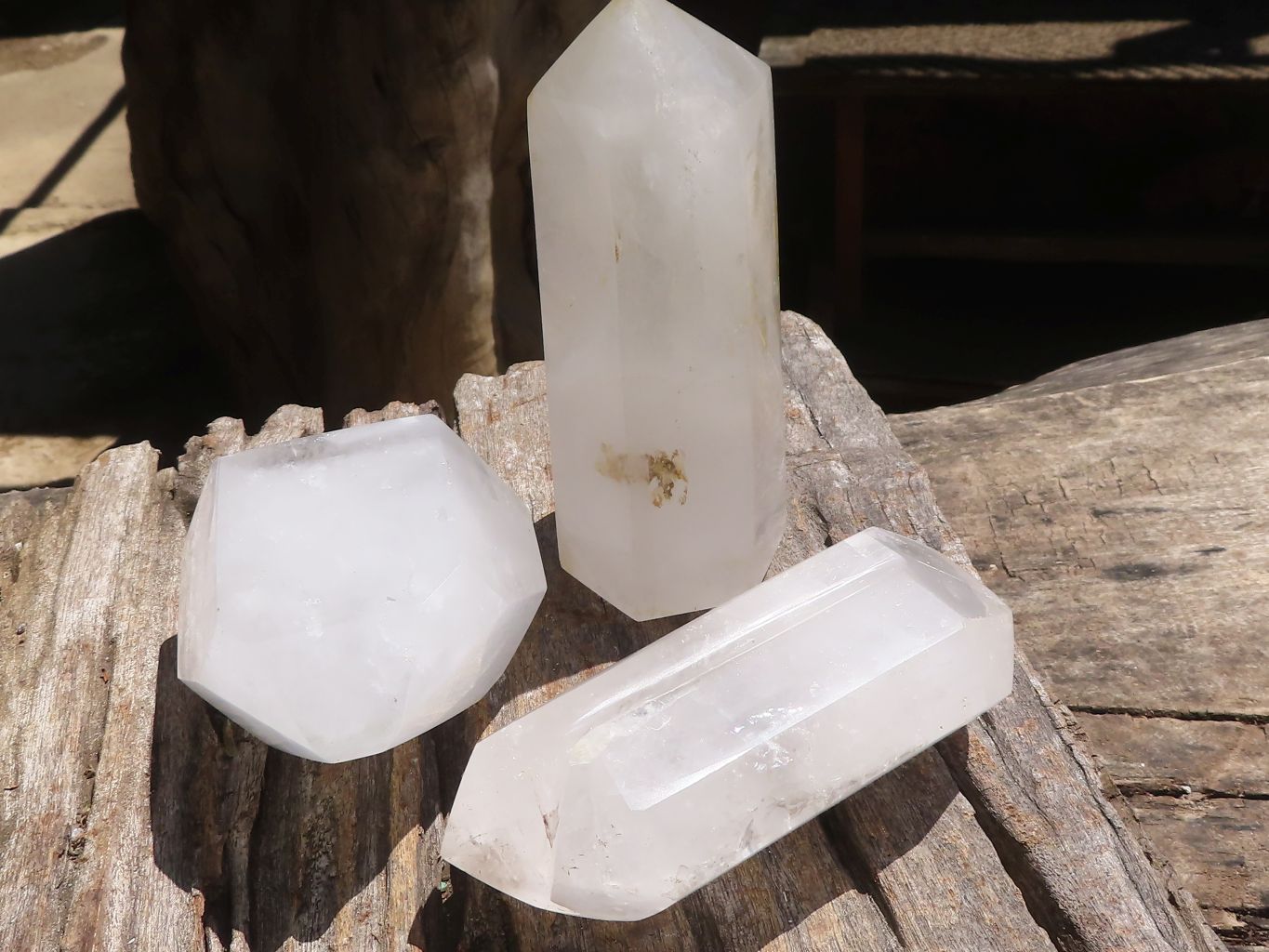 Polished Trio Of Quartz Crystal Points  x 3 From Madagascar - TopRock