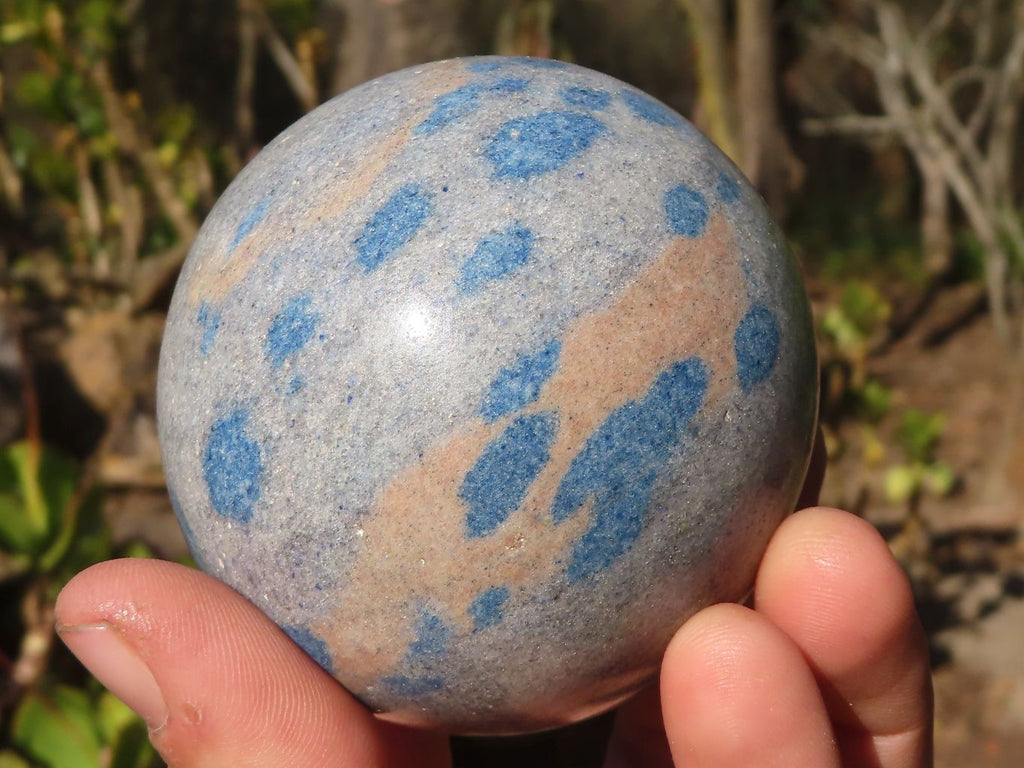 Polished Blue Spotted Spinel Quartz Spheres x 3 From Madagascar - Toprock Gemstones and Minerals 