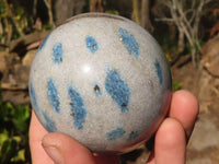 Polished Blue Spotted Spinel Quartz Spheres x 3 From Madagascar - Toprock Gemstones and Minerals 