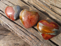 Polished Polychrome Jasper Hearts  x 12 From Madagascar