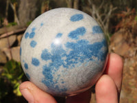 Polished Blue Spotted Spinel Quartz Spheres x 3 From Madagascar - Toprock Gemstones and Minerals 