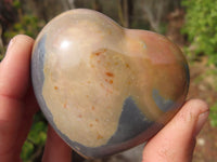 Polished Polychrome Jasper Hearts  x 12 From Madagascar