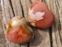 Polished Polychrome Jasper Hearts  x 12 From Madagascar