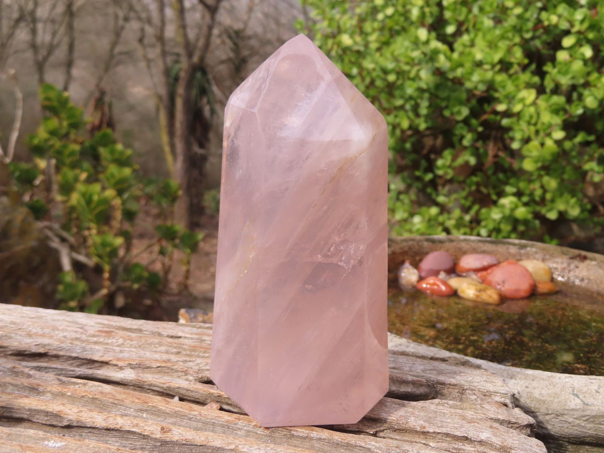 Polished Gemmy Rose Quartz Points x 3 From Antsirabe, Madagascar - Toprock Gemstones and Minerals 