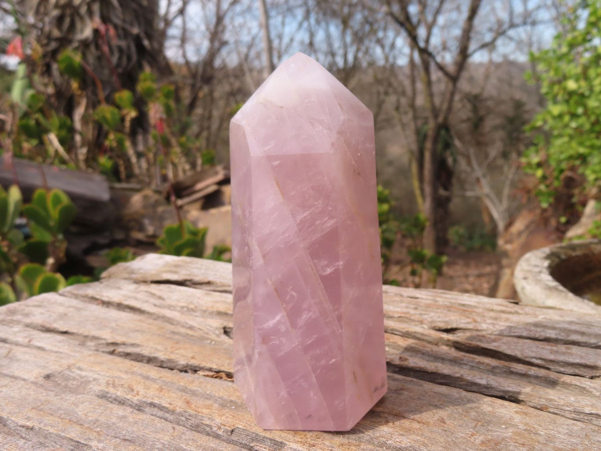 Polished Gemmy Rose Quartz Points x 3 From Antsirabe, Madagascar - Toprock Gemstones and Minerals 