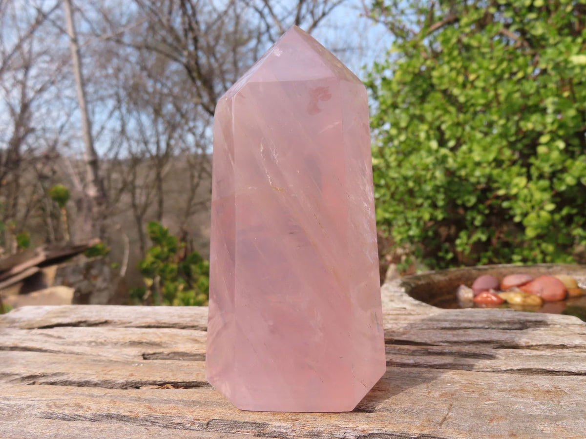 Polished Gemmy Rose Quartz Points x 3 From Antsirabe, Madagascar - Toprock Gemstones and Minerals 