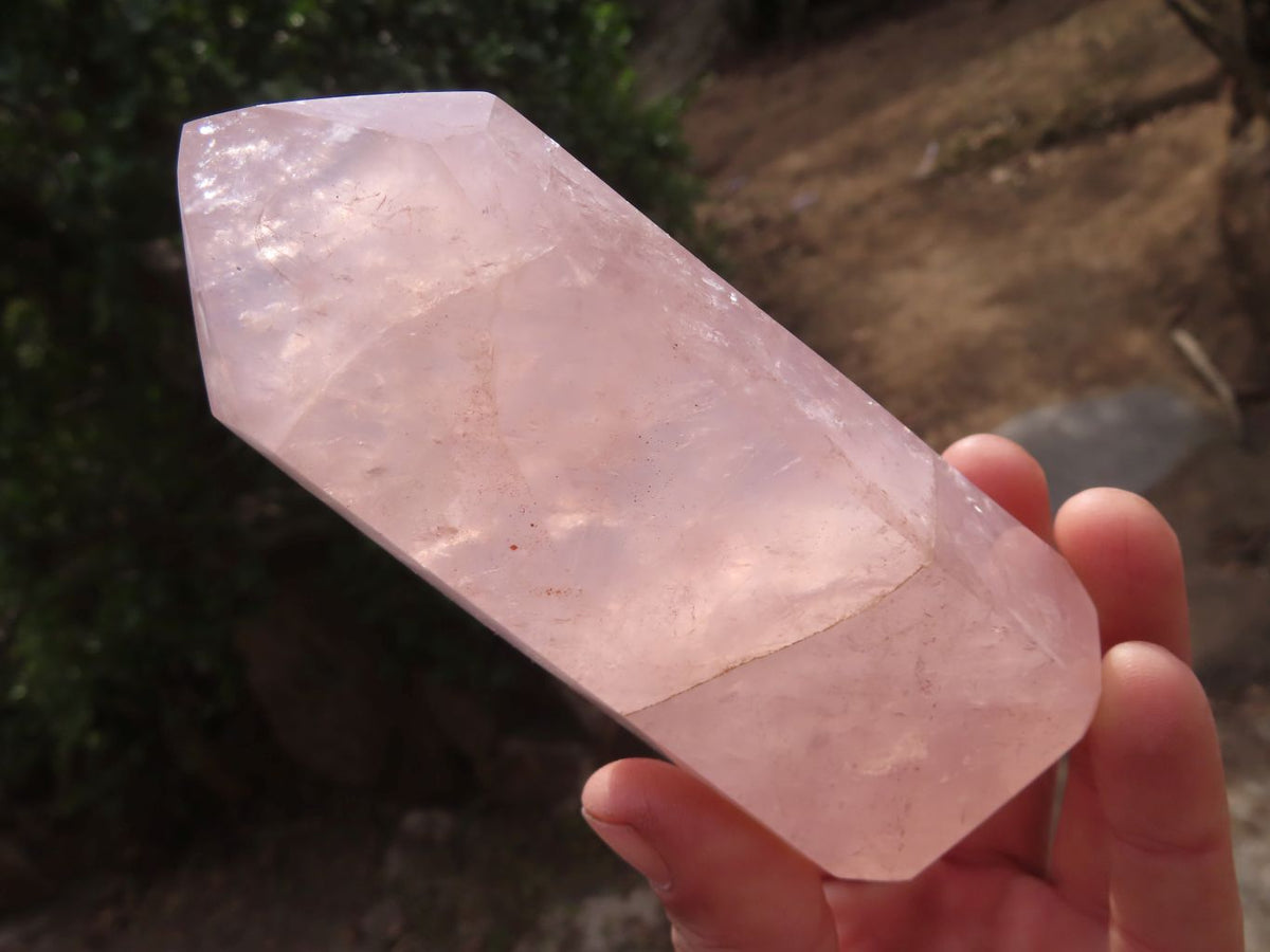 Polished Gemmy Rose Quartz Points x 3 From Antsirabe, Madagascar - Toprock Gemstones and Minerals 