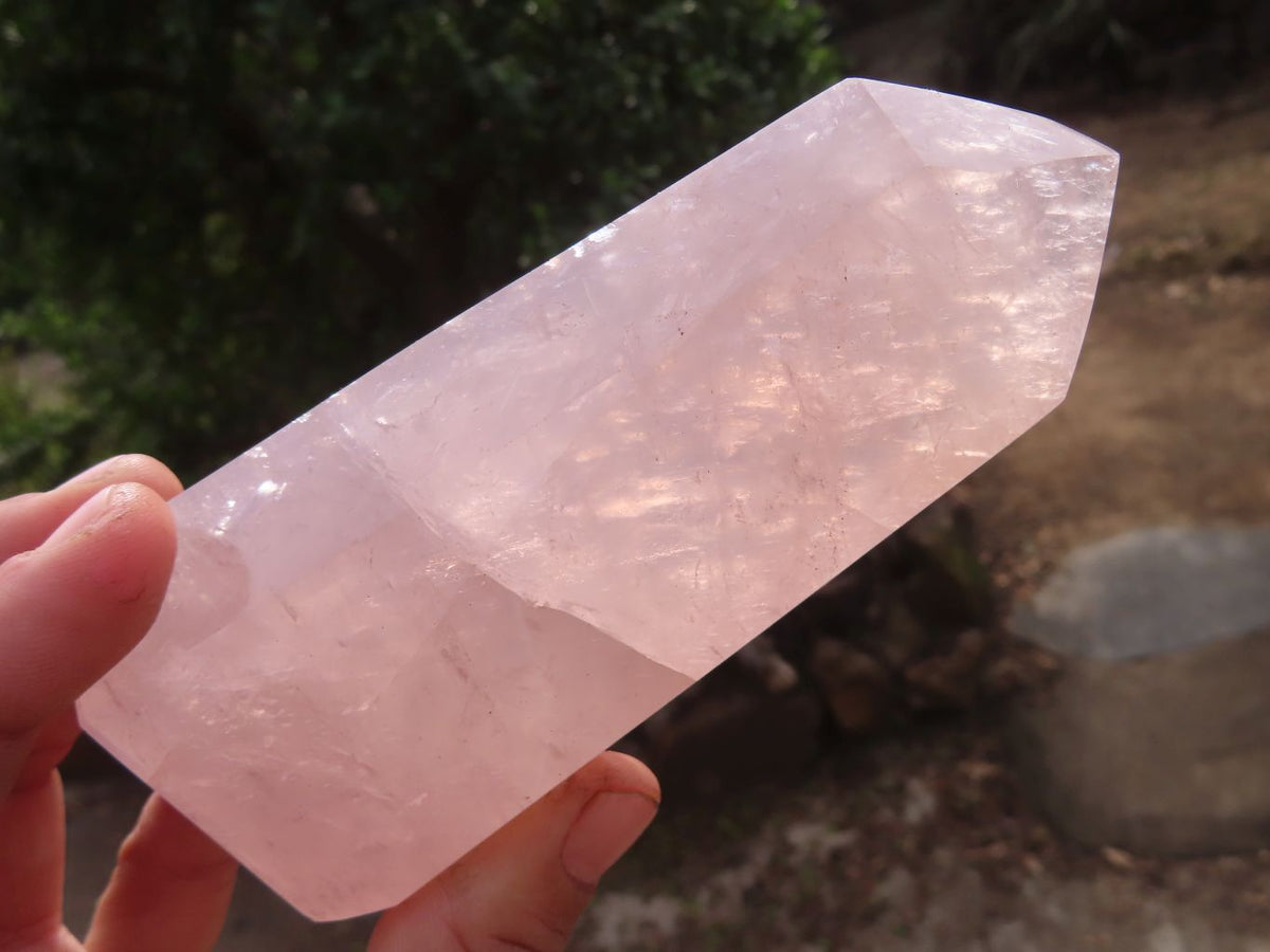 Polished Gemmy Rose Quartz Points x 3 From Antsirabe, Madagascar - Toprock Gemstones and Minerals 