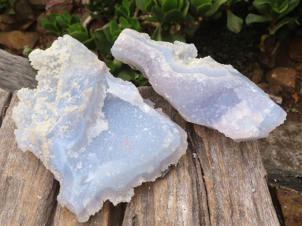 Natural Etched Blue Chalcedony Specimens  x 5 From Nsanje, Malawi - Toprock Gemstones and Minerals 