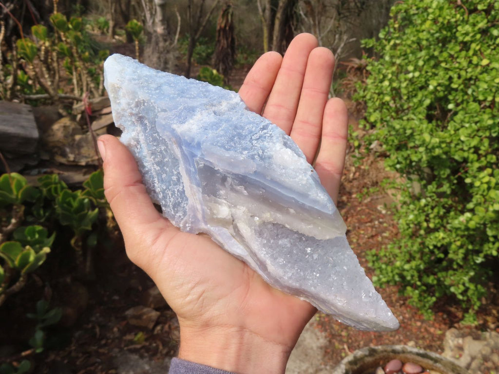 Natural Etched Blue Chalcedony Specimens  x 2 From Nsanje, Malawi - Toprock Gemstones and Minerals 