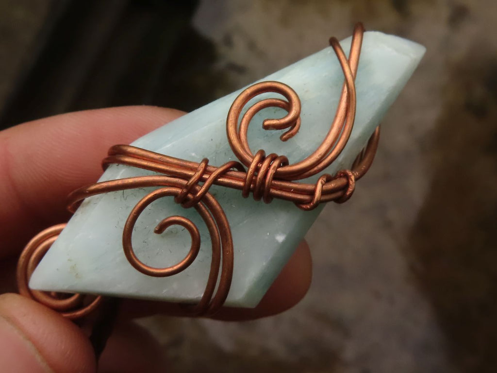 Polished Mixed Copper Wire Wrapped Jewellery Pendants x 6 From