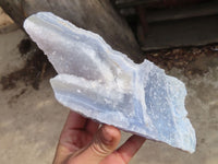 Natural Etched Blue Chalcedony Specimens  x 2 From Nsanje, Malawi - Toprock Gemstones and Minerals 