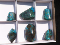 Polished Blue Shattuckite Free Forms  x 6 From Kaokoveld, Namibia - Toprock Gemstones and Minerals 